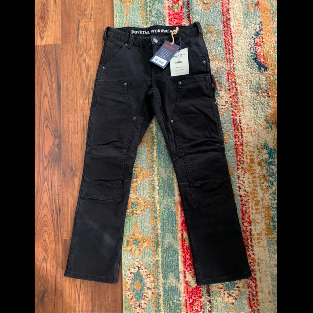 Dovetail Workwear Britt Utility Carhartt Style Pants in Black Thermal Denim